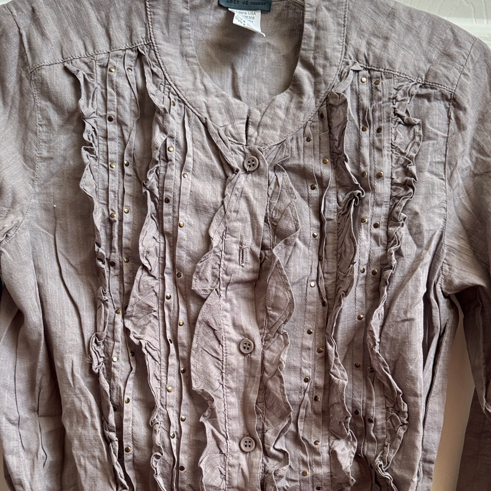 Source Unknown Maroon Cap Sleeve Blouse - image 3